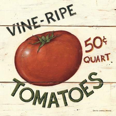 Vine Ripe Tomatoes by David Carter Brown art print