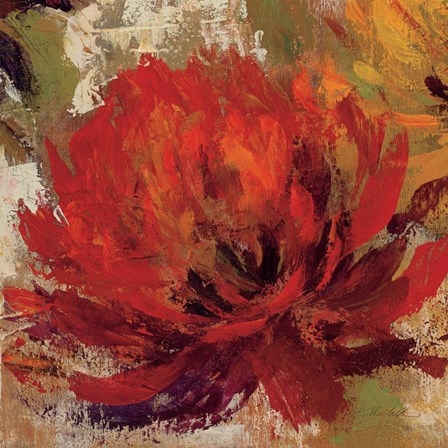 Fiery Dahlias II Crop by Silvia Vassileva art print