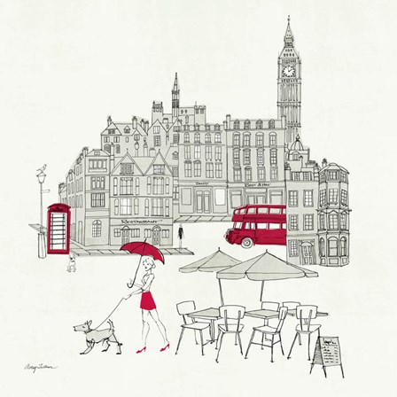 World Cafe I - London Red by Avery Tillmon art print