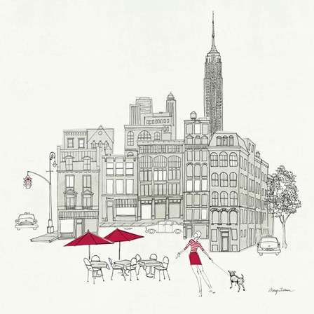 World Cafe III - NYC Red by Avery Tillmon art print