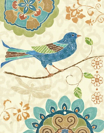 Eastern Tales Birds I by Daphne Brissonnet art print