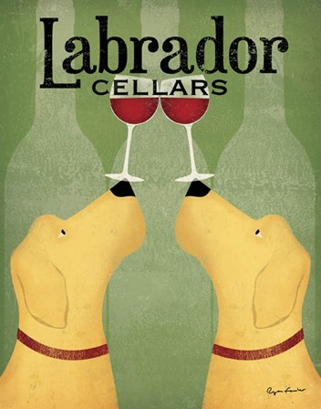 Two Labrador Wine Dogs by Ryan Fowler art print