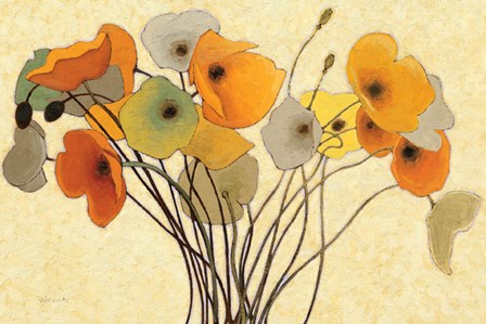 Pumpkin Poppies I by Shirley Novak art print