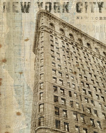 Vintage NY Flat Iron by Michael Mullan art print