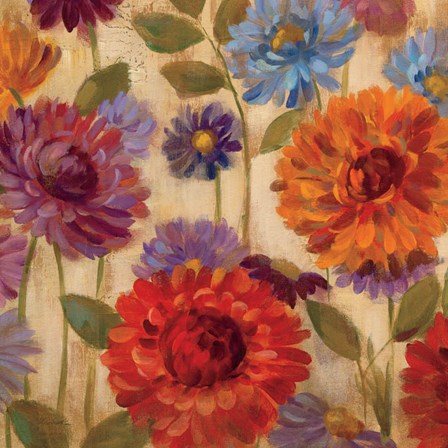 Rainbow Dahlias Crop II by Silvia Vassileva art print