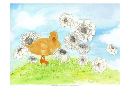 Duck &amp; Flowers by Ingrid Blixt art print