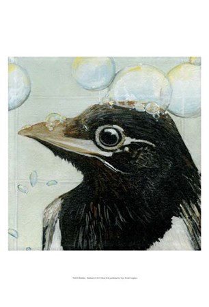 Bubbles - Birdbath by Dlynn Roll art print