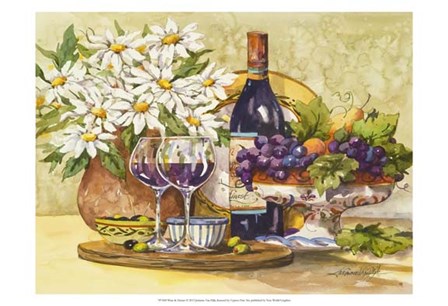 Wine &amp; Daisies by Jerianne Van Dijk art print