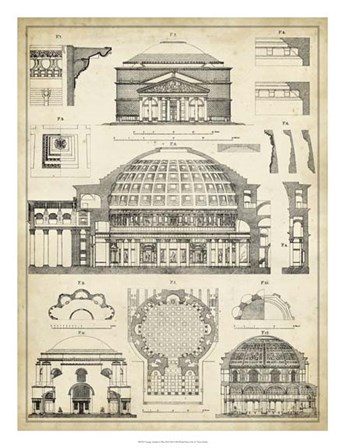 Vintage Architect&#39;s Plan III by Vision Studio art print