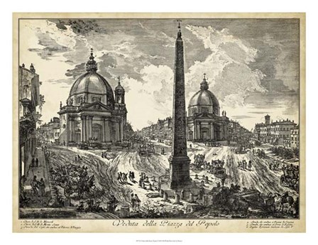 Veduta della Piazza del Popolo by Francesco Piranesi art print