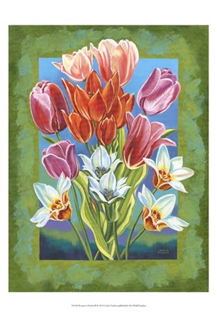 Bouquet in Border III by Carolee Vitaletti art print