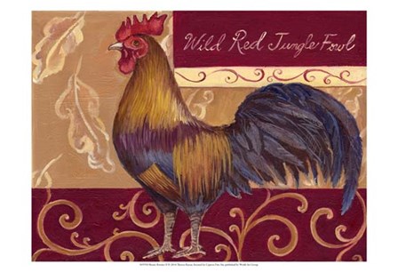 Rustic Roosters II by Theresa Kasun art print