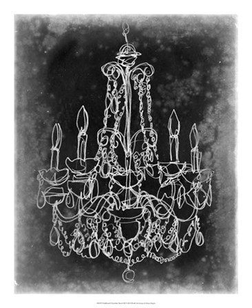 Chalkboard Chandelier Sketch III by Ethan Harper art print