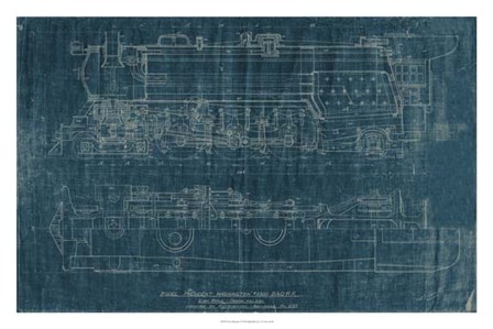 Train Blueprint I by Vision Studio art print