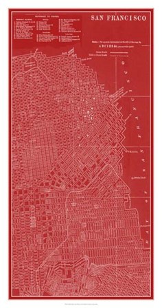 Graphic Map of San Francisco by Vision Studio art print