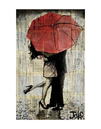 The Red Umbrella by Loui Jover art print