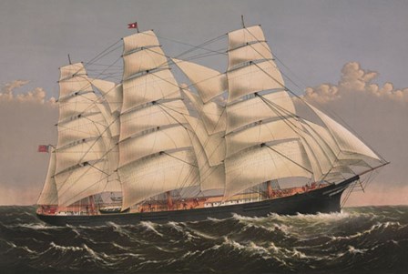 Clipper Ship &quot;Three Brothers&quot;, ca. 1875 by Currier and Ives art print