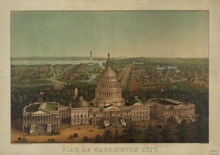 View of Washington City, c. 1869 by Vintage Reproduction art print