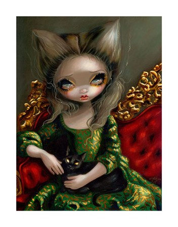 Princess with a Black Cat by Jasmine Becket-Griffith art print