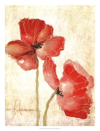 Vivid Red Poppies IV by Leticia Herrera art print