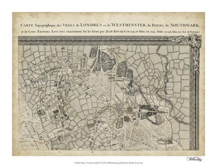 Map of London Grid IV art print