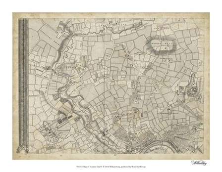 Map of London Grid V art print