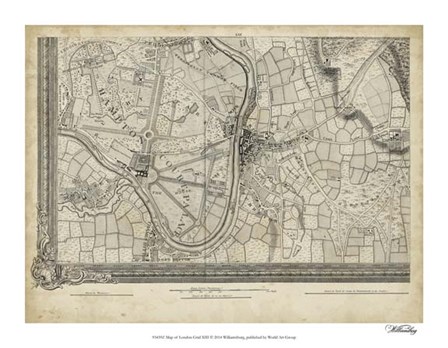 Map of London Grid XIII art print
