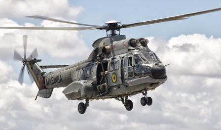 Eurocopter AS332 Super Puma Helicopter of the Brazilian Navy by Giovanni Colla/Stocktrek Images art print