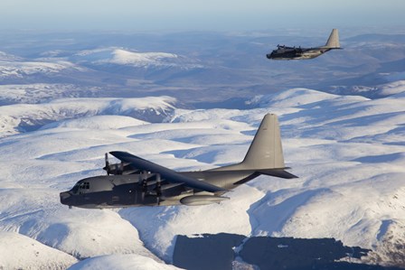 MC-130P Combat Shadow and MC-130H Combat Talon Over Clouds by Gert Kromhout/Stocktrek Images art print