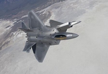 Two F-22 Raptors Maneuver over New Mexico by HIGH-G Productions/Stocktrek Images art print