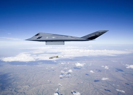 F-117 Nighthawk Releases a GBU-31 JDAM by HIGH-G Productions/Stocktrek Images art print