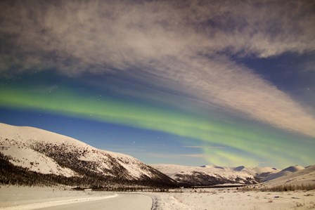 Aurora Borealis with Moonlight over Ogilvie Mountains, Canada by Joseph Bradley/Stocktrek Images art print