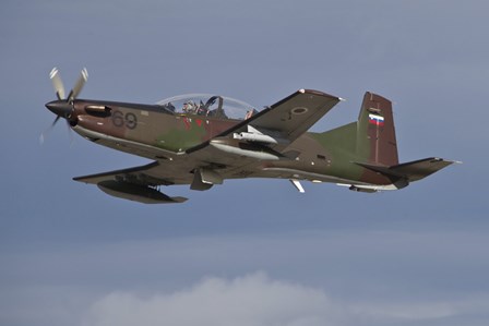 Slovenian PC-9M Taking off During Exercise Ramstein Rover by Timm Ziegenthaler/Stocktrek Images art print