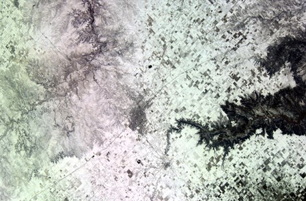 Satellite View of Amarillo, Texas, Covered in Snow by Stocktrek Images art print