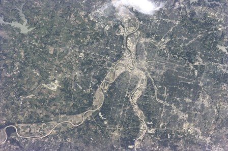 Satellite View of Kansas City, Missouri by Stocktrek Images art print