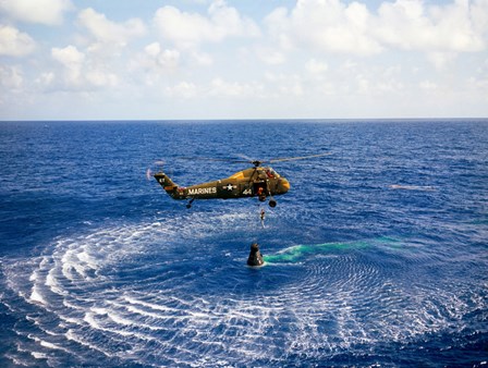 An Astronaut is Rescued by a US Marine Helicopter by Stocktrek Images art print