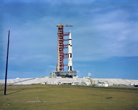 The Apollo Saturn 501 Launch Vehicle Mated to the Apollo Spacecraft by Stocktrek Images art print