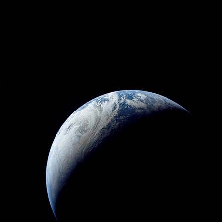 Crescent Earth taken from the Apollo 4 Mission by Stocktrek Images art print