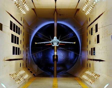 An A/A-18 E/F Model Tested in a Wind Tunnel by Stocktrek Images art print