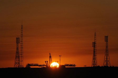 The Soyuz Launch Pad at the Baikonur Cosmodrome in Kazakhstan by Stocktrek Images art print