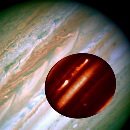 Hubble/IRTF Composite Image of Jupiter Storms by NASA, ESA, STScl art print
