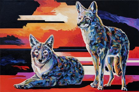 Two Coyotes by Bob Coonts art print