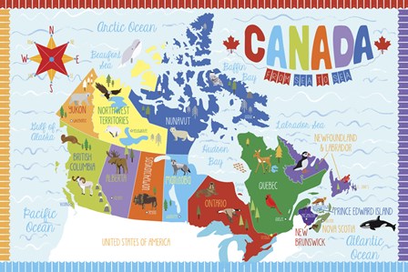 Canada Map by Erin Clark art print
