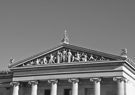 Philadelphia Museum (pediment I) (b/w) by Erin Clark art print