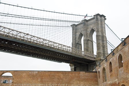 Brooklyn Bridge (brick walls) by Erin Clark art print