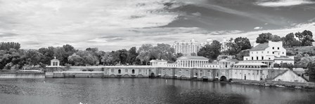 Waterworks Panorama (b/w) by Erin Clark art print
