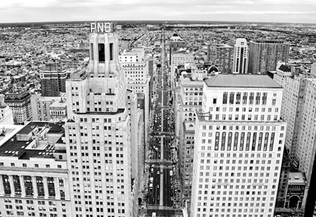 Broad Street (aerial) (b/w) by Erin Clark art print