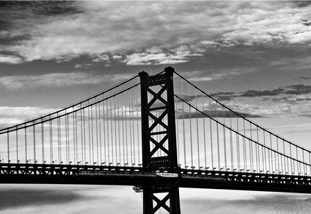 Benjamin Franklin Bridge (b/w) by Erin Clark art print