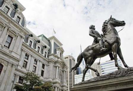 City Hall Sculpture (horse) by Erin Clark art print