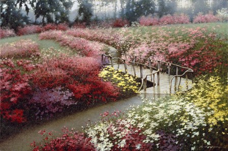 Monet's Flower Garden by Zhen-Huan Lu art print